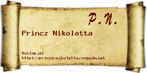 Princz Nikoletta névjegykártya