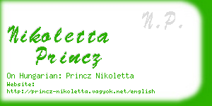 nikoletta princz business card